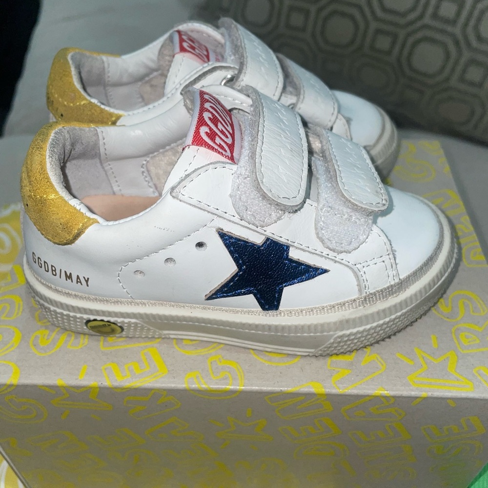 Authentic Toddler Golden Goose Sneakers. Size 21 (4-5 in US) yellow, blue, white